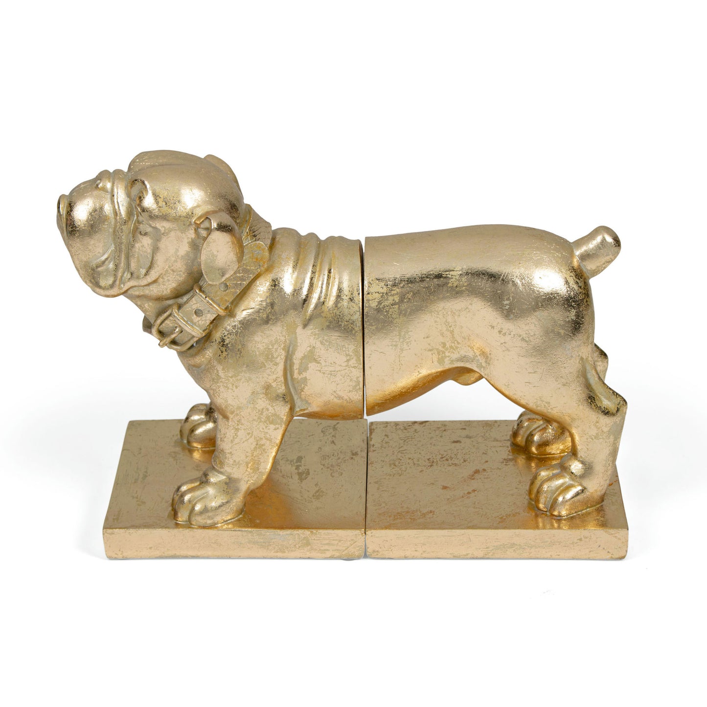 Gold Bulldog Polystone Bookends Set Of 2