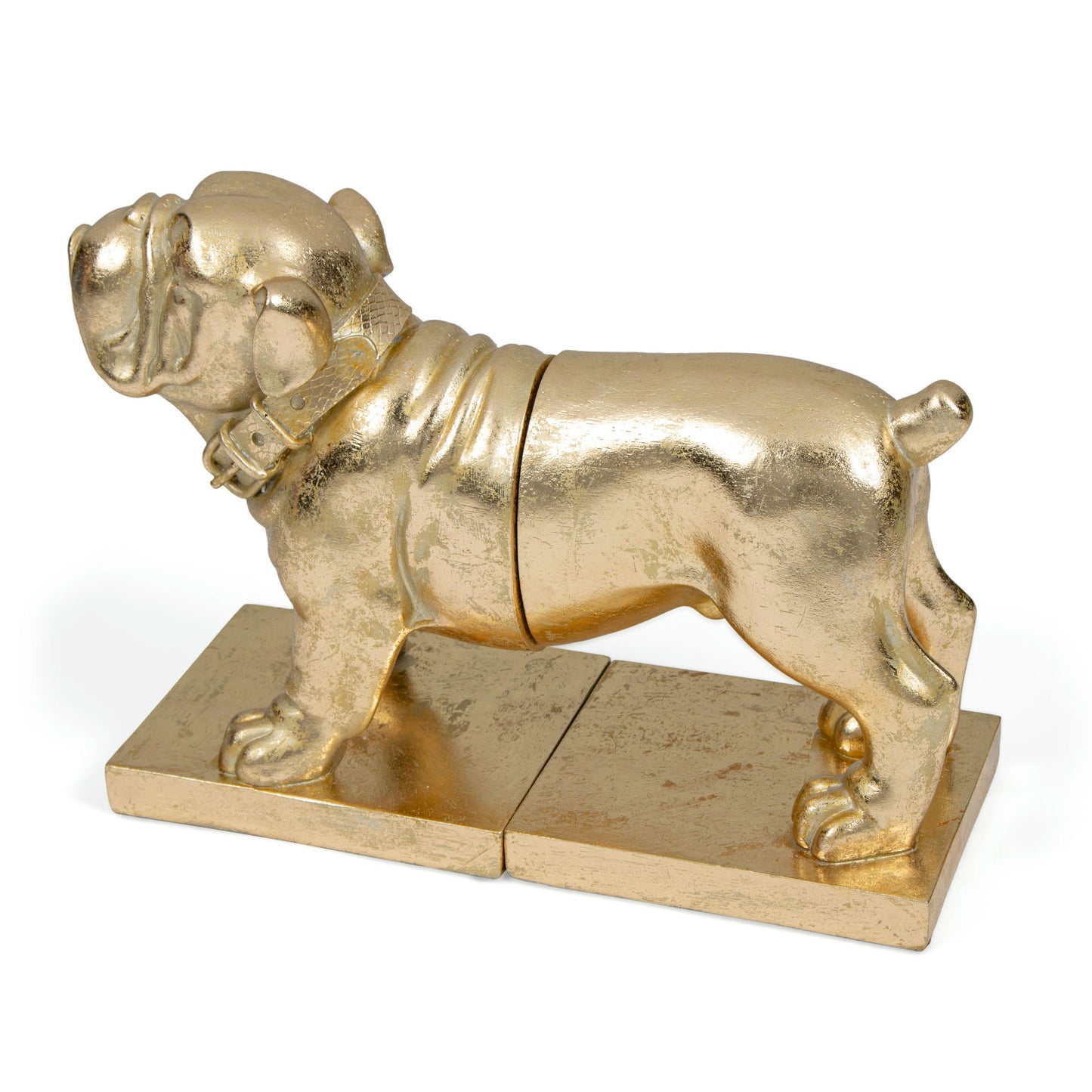 Gold Bulldog Polystone Bookends Set Of 2