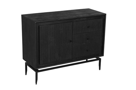 Camilo 3 Drawer Wood Black Accent Cabinet