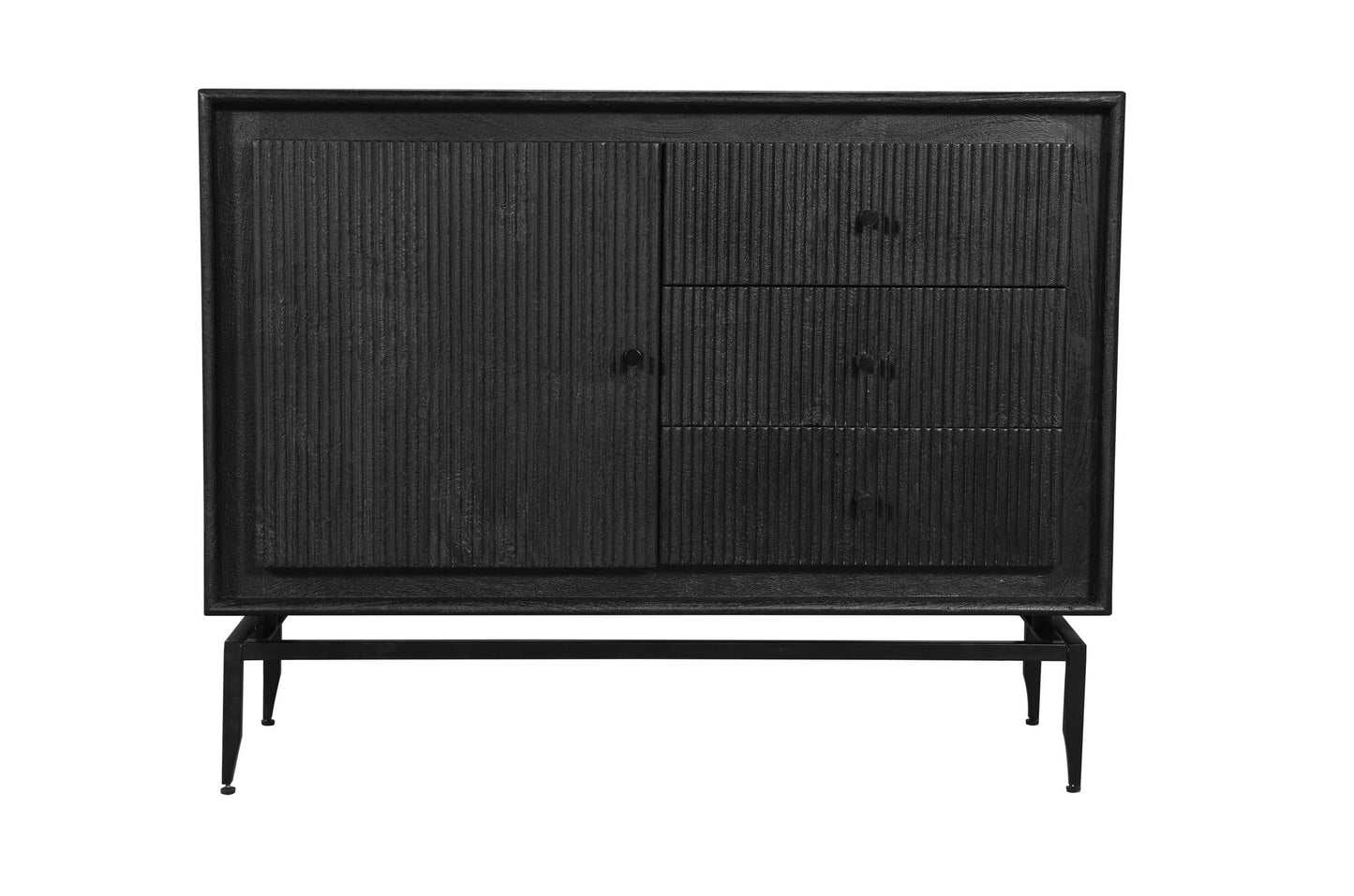 Camilo 3 Drawer Wood Black Accent Cabinet
