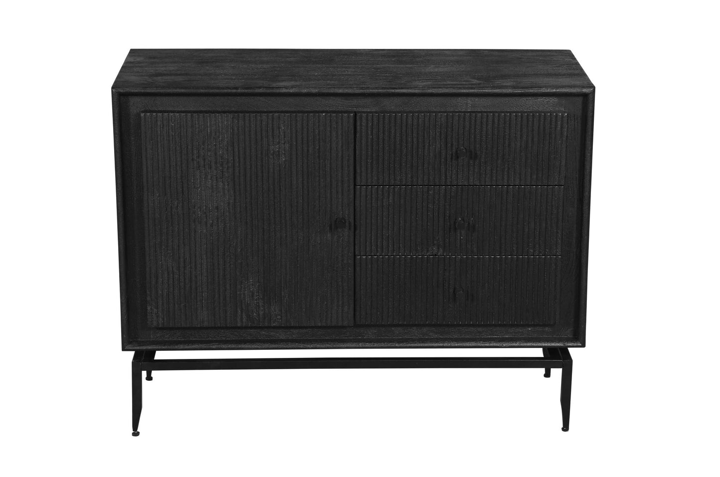 Camilo 3 Drawer Wood Black Accent Cabinet