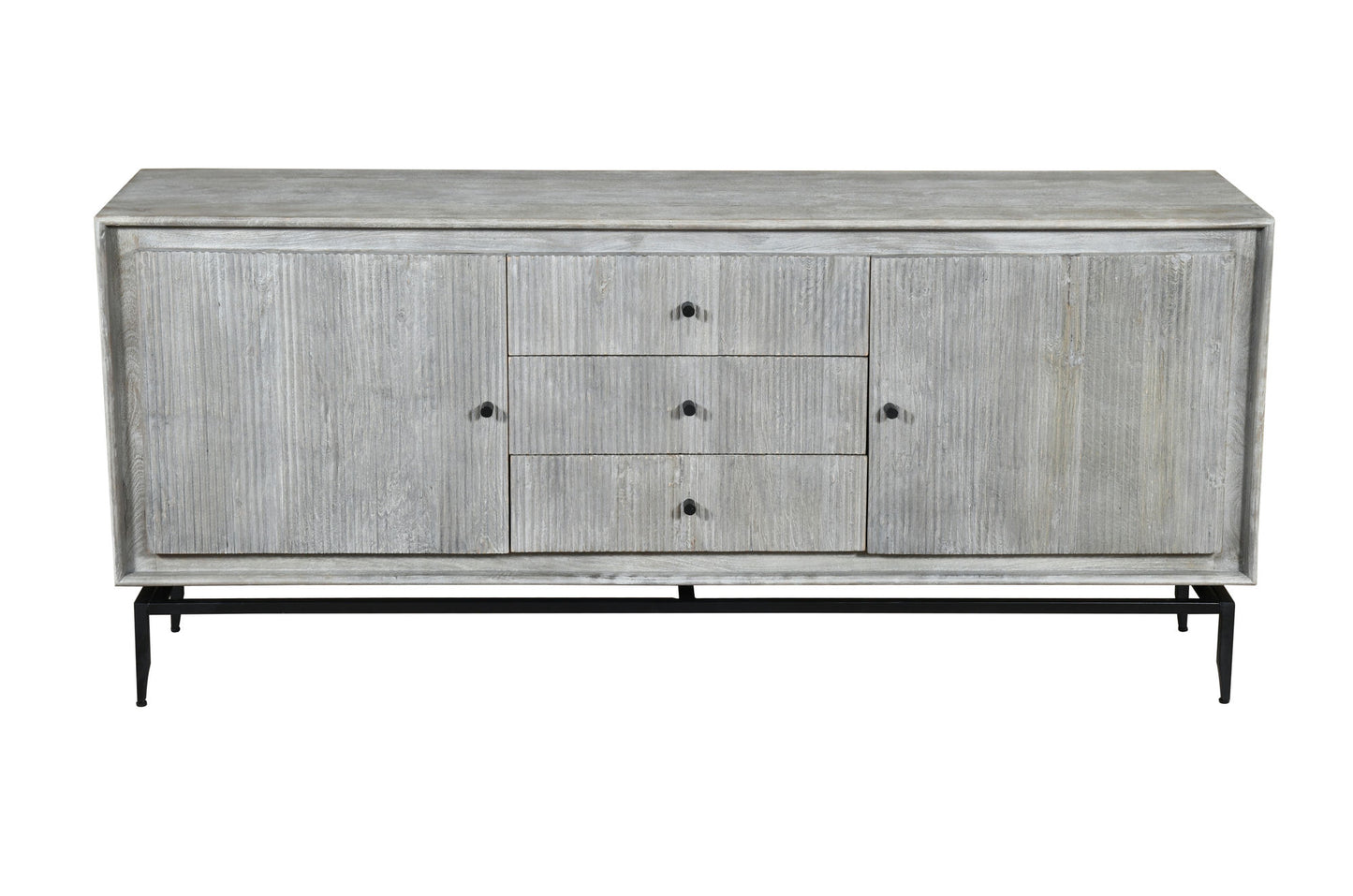 Camilo 69" Wide 3 Door Gray Wood Sideboard