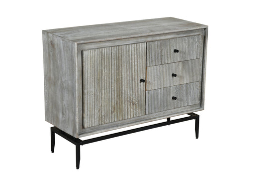 Camilo 3 Drawer Wood Gray Accent Cabinet