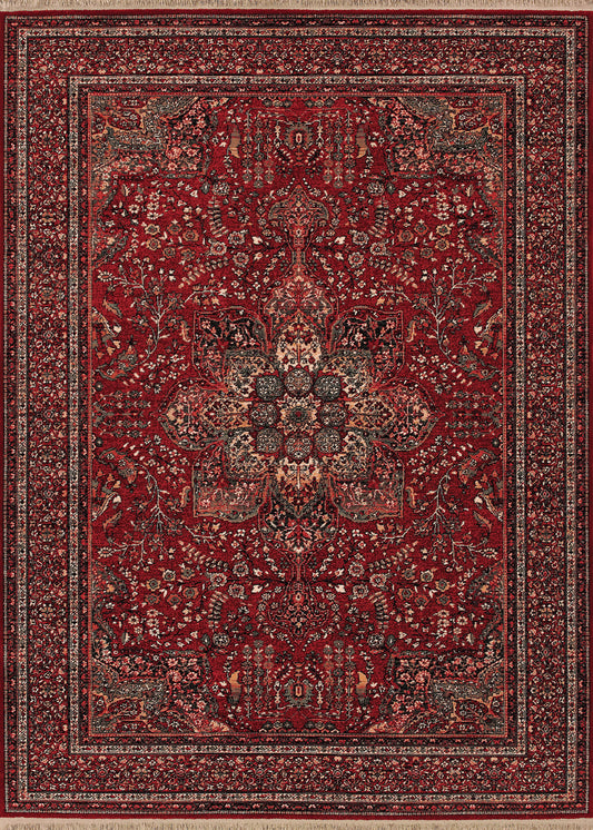 Couristan Kashimar All Over Center Medallion Antique Red Rug 4'6" x 6'9"