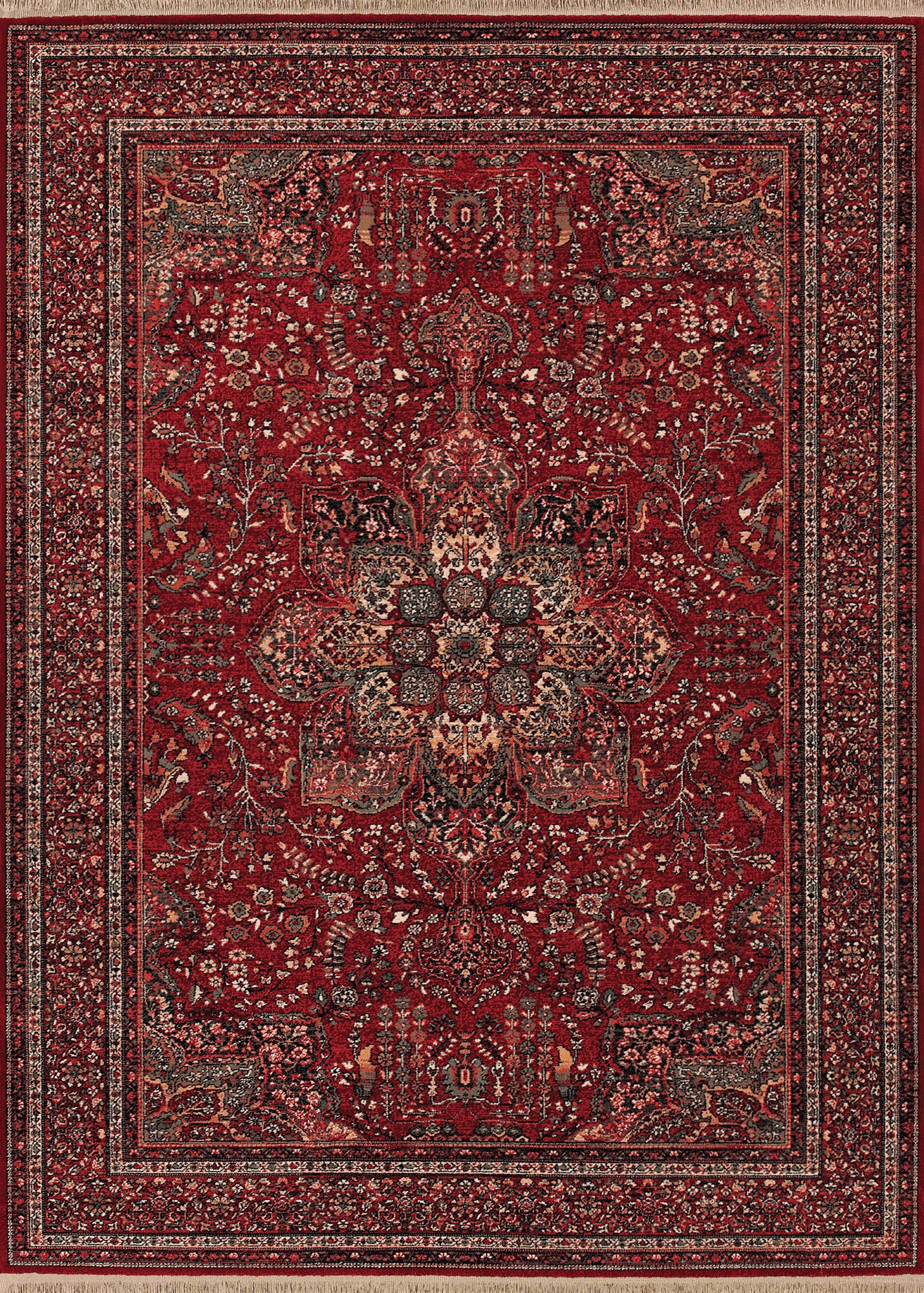 Couristan Kashimar All Over Center Medallion Antique Red Rug 7'10" x 11'2"