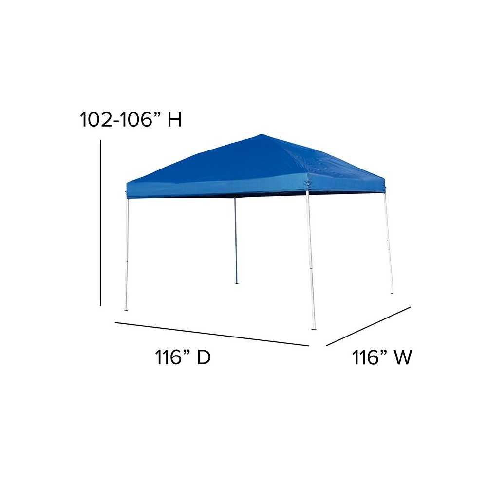 10'x10' Blue Outdoor Pop Up Event Slanted Leg Canopy Tent with Carry Bag