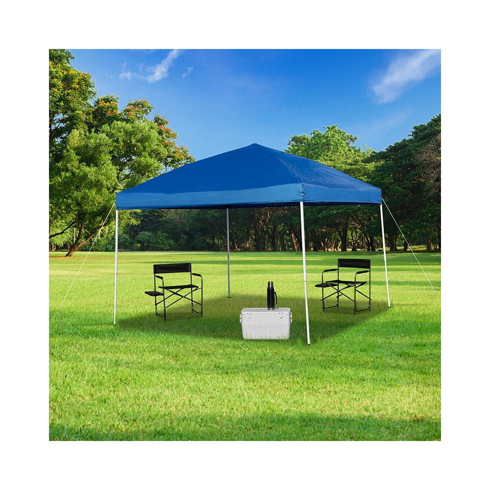 10'x10' Blue Outdoor Pop Up Event Slanted Leg Canopy Tent with Carry Bag