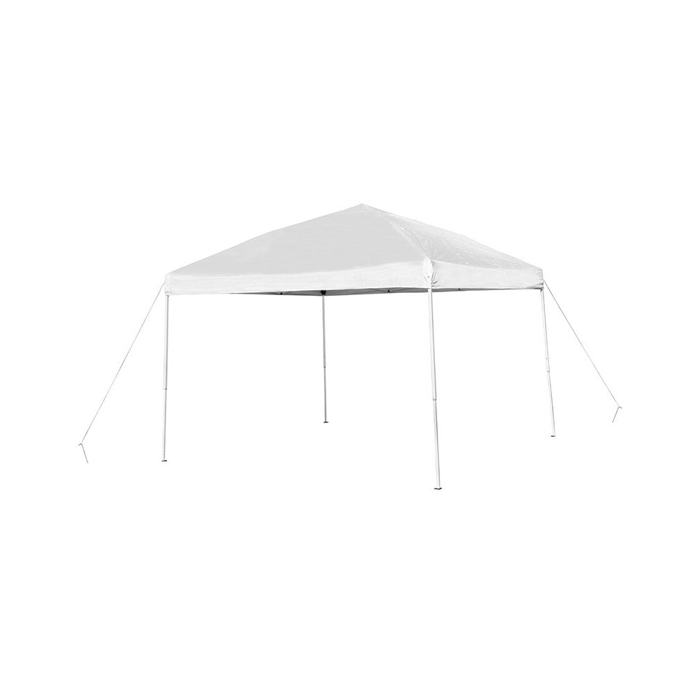 10'x10' White Outdoor Pop Up Event Slanted Leg Canopy Tent with Carry Bag