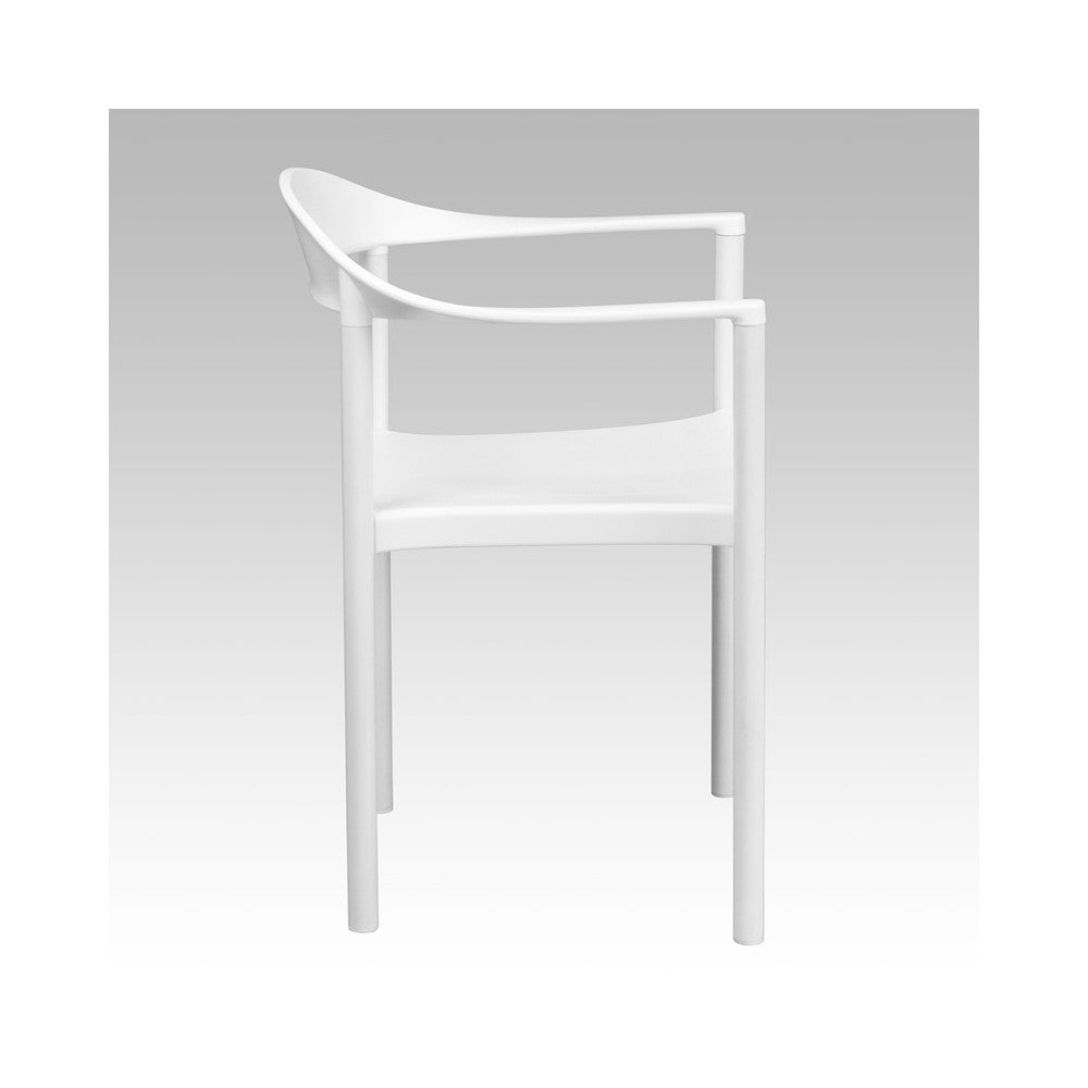 1000 lb. Capacity White Plastic Cafe Stack Chair