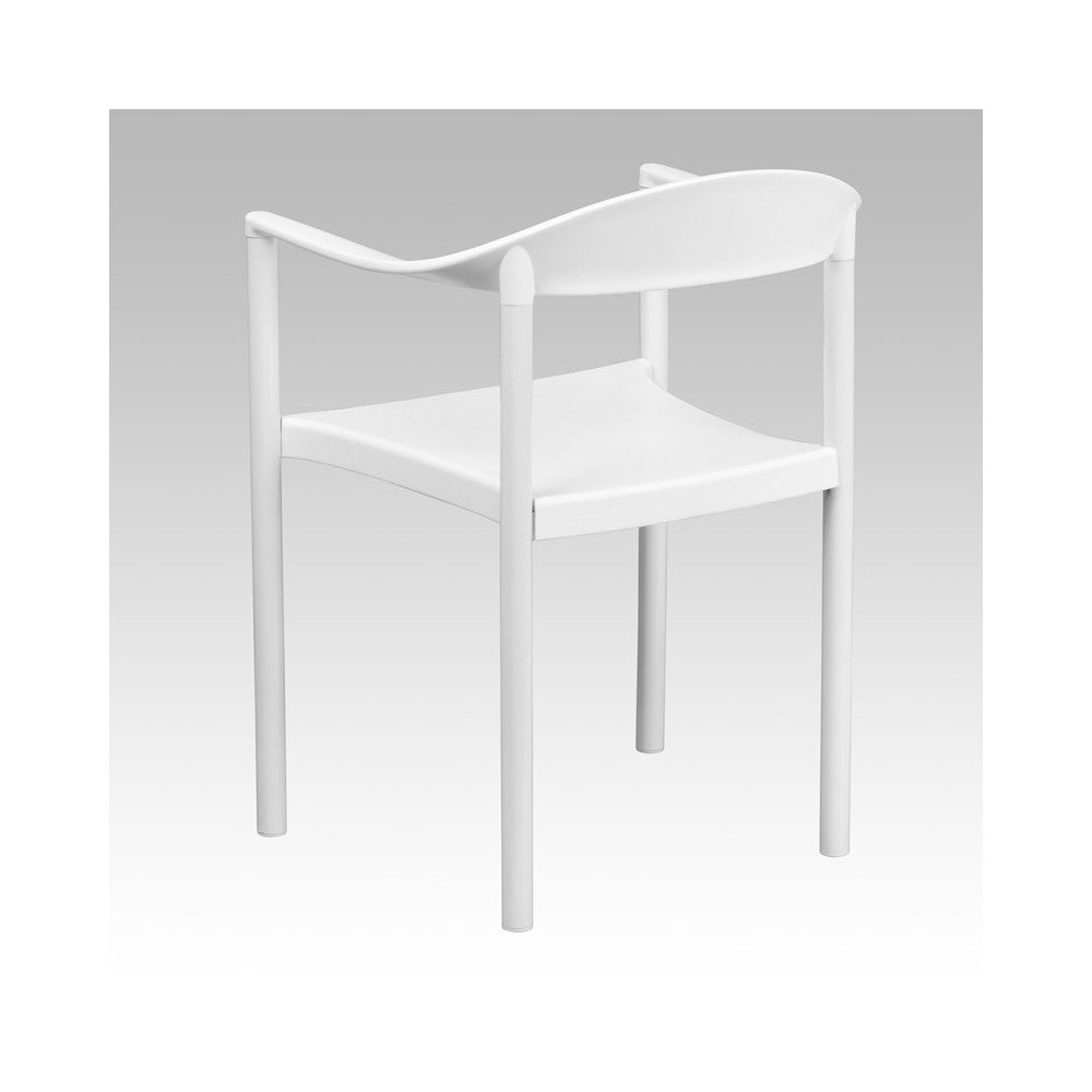 1000 lb. Capacity White Plastic Cafe Stack Chair