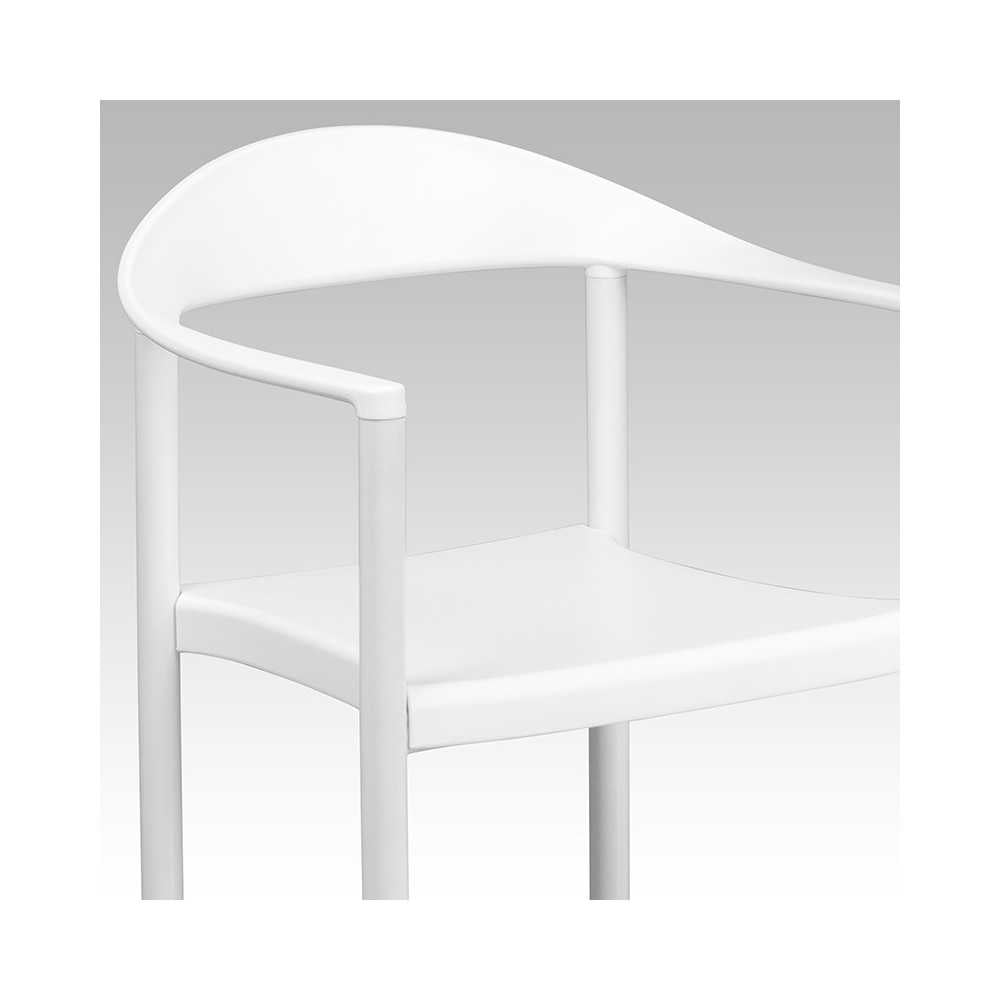 1000 lb. Capacity White Plastic Cafe Stack Chair