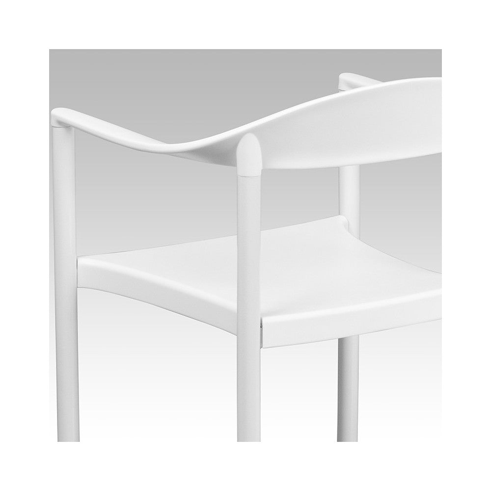 1000 lb. Capacity White Plastic Cafe Stack Chair