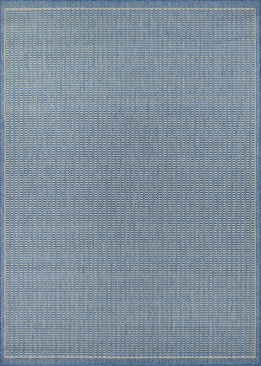 Couristan Recife Saddlestitch Champagne-Blue Rug 5'10" x 9'2"