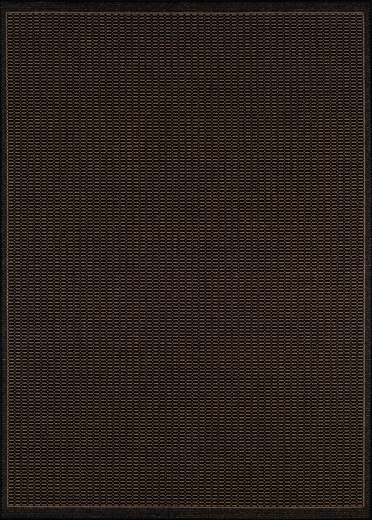 Couristan Recife Saddlestitch Black-Cocoa Round Rug 7'6" x 7'6"