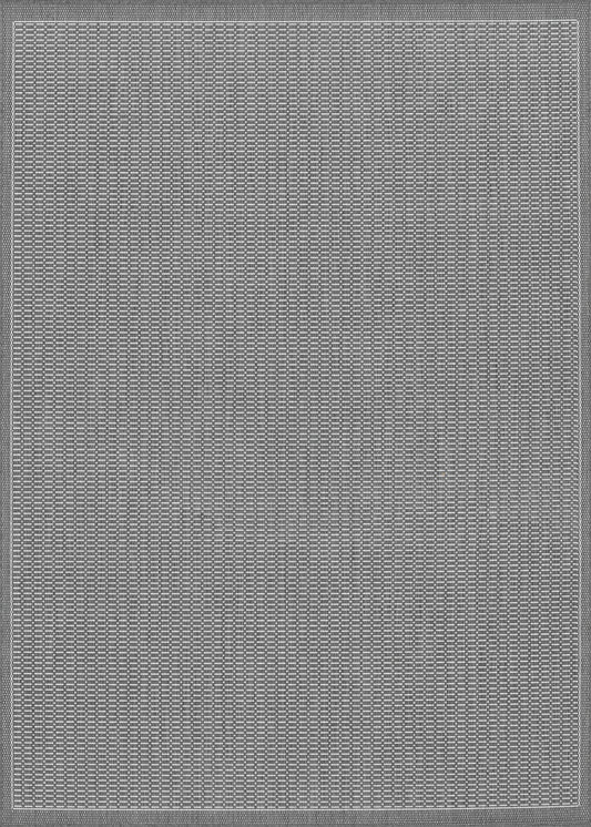 Couristan Recife Saddlestitch Grey-White Square Rug 7'6" x 7'6"