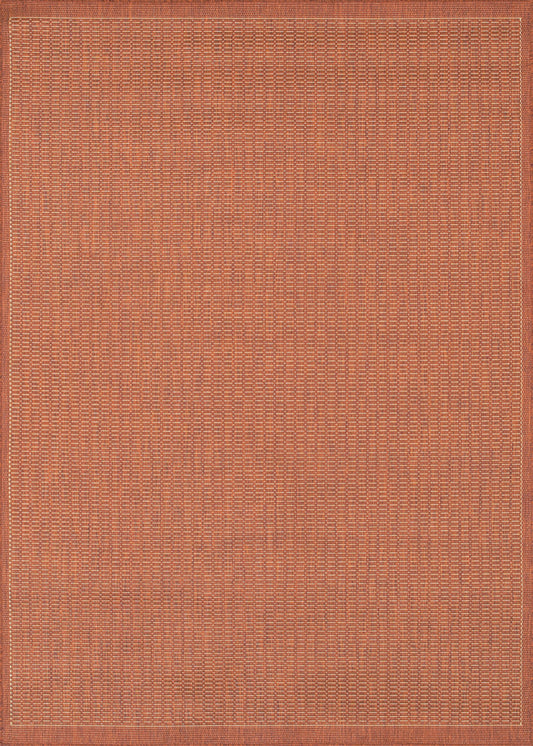 Couristan Recife Saddlestitch Terra Cotta-Natural Round Rug 8'6" x 8'6"