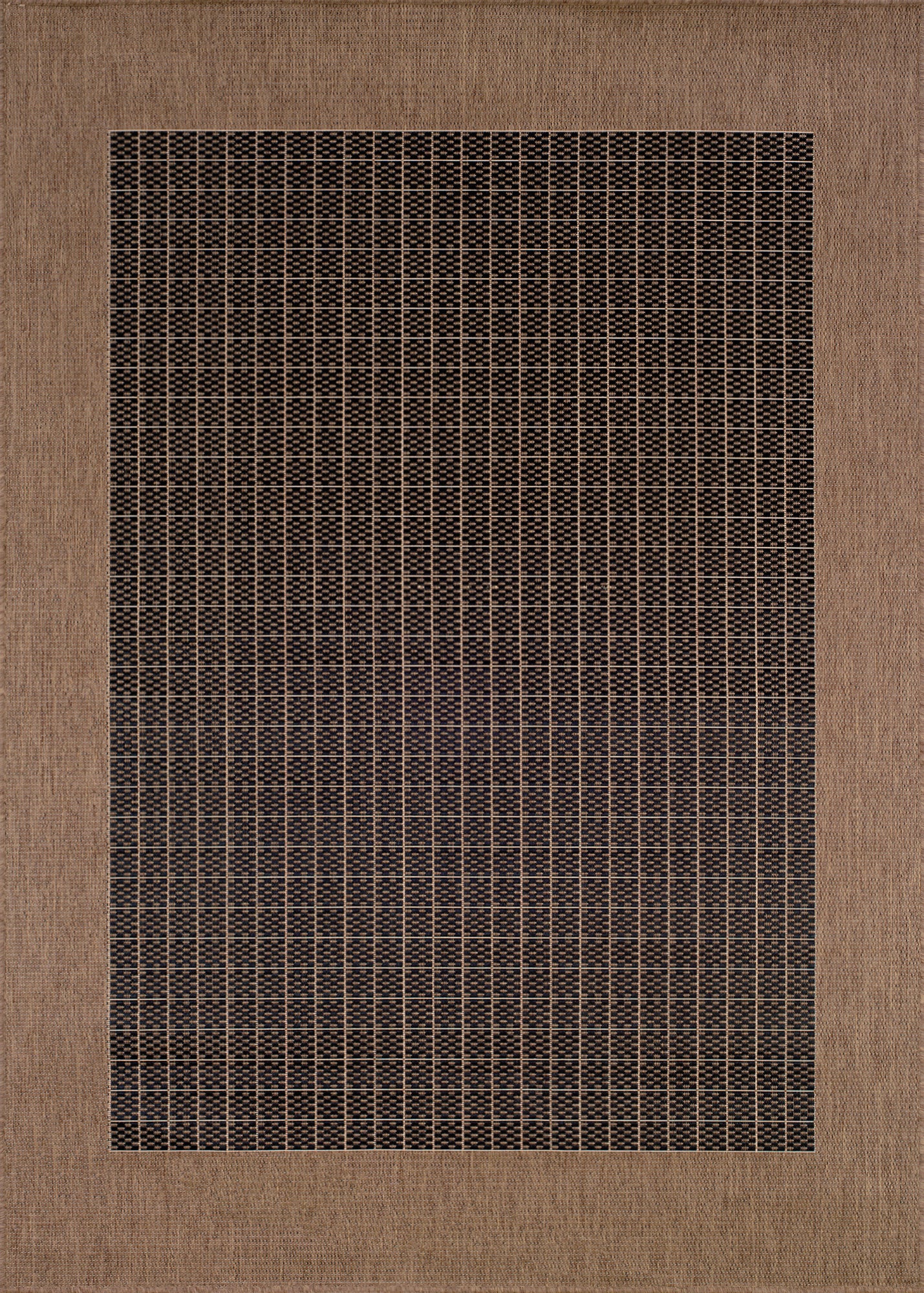 Couristan Recife Checkered Field Black-Cocoa Square Rug 8'6" x 8'6"