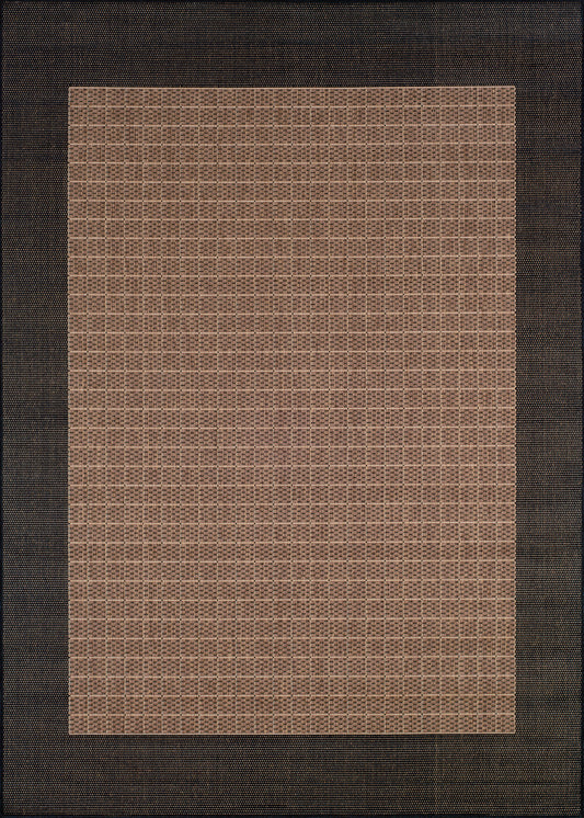 Couristan Recife Checkered Field Cocoa-Black Rug 5'10" x 9'2"