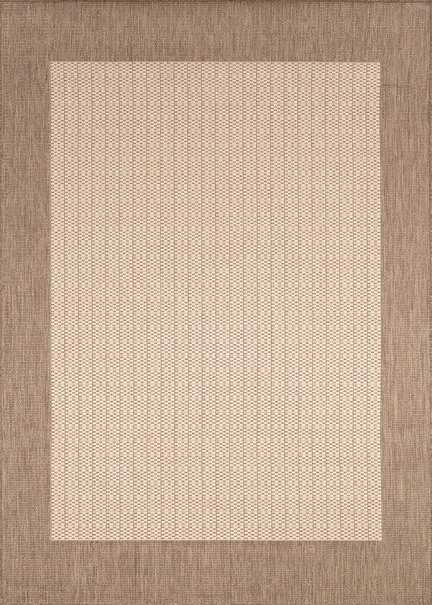 Couristan Recife Checkered Field Natural-Cocoa Round Rug 8'6" x 8'6"