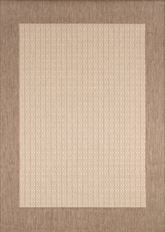Couristan Recife Checkered Field Natural-Cocoa Rug 5'3" x 7'6"