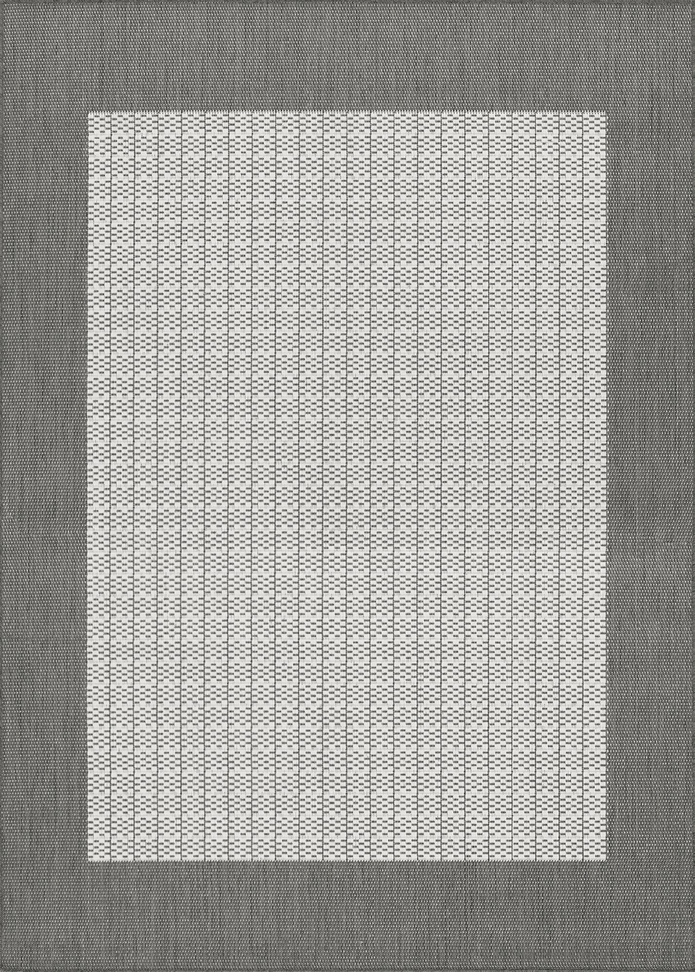 Couristan Recife Checkered Field Grey-White Rug 3'9" x 5'5"