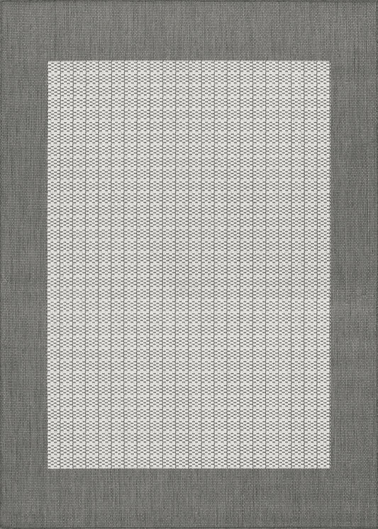 Couristan Recife Checkered Field Grey-White Runner Rug 2'3" x 11'9"