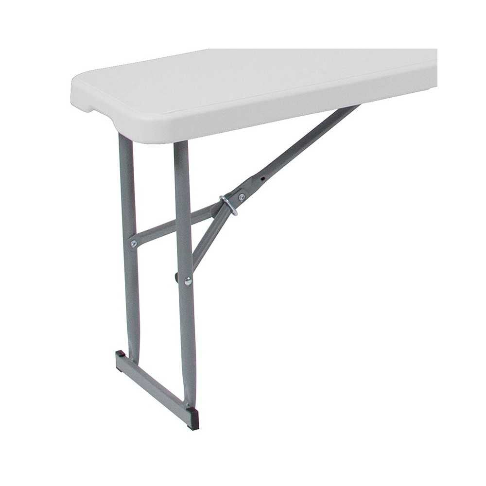 10.25''W x 71''L Bi-Fold Granite White Plastic Bench with Carrying Handle