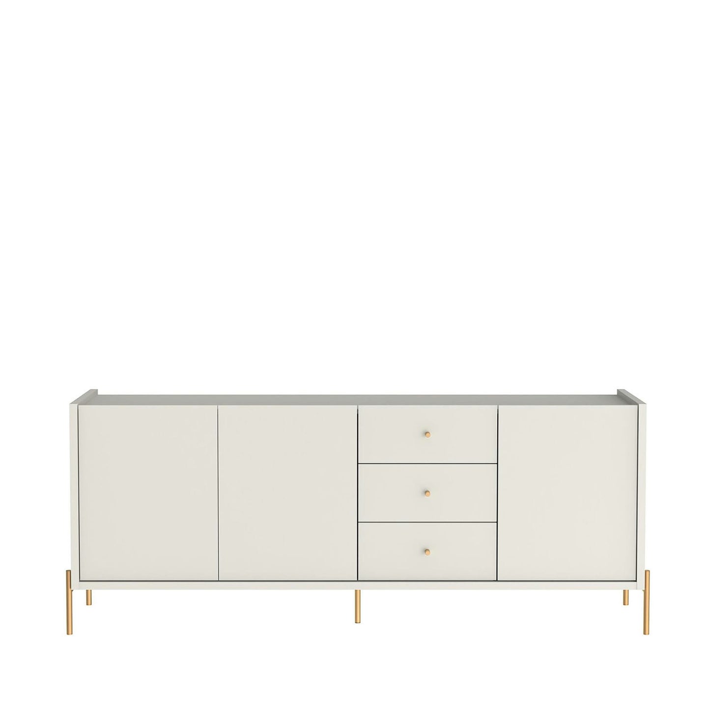 Jasper 72.51" Sideboard with Steel Gold Legs in Off White Matte