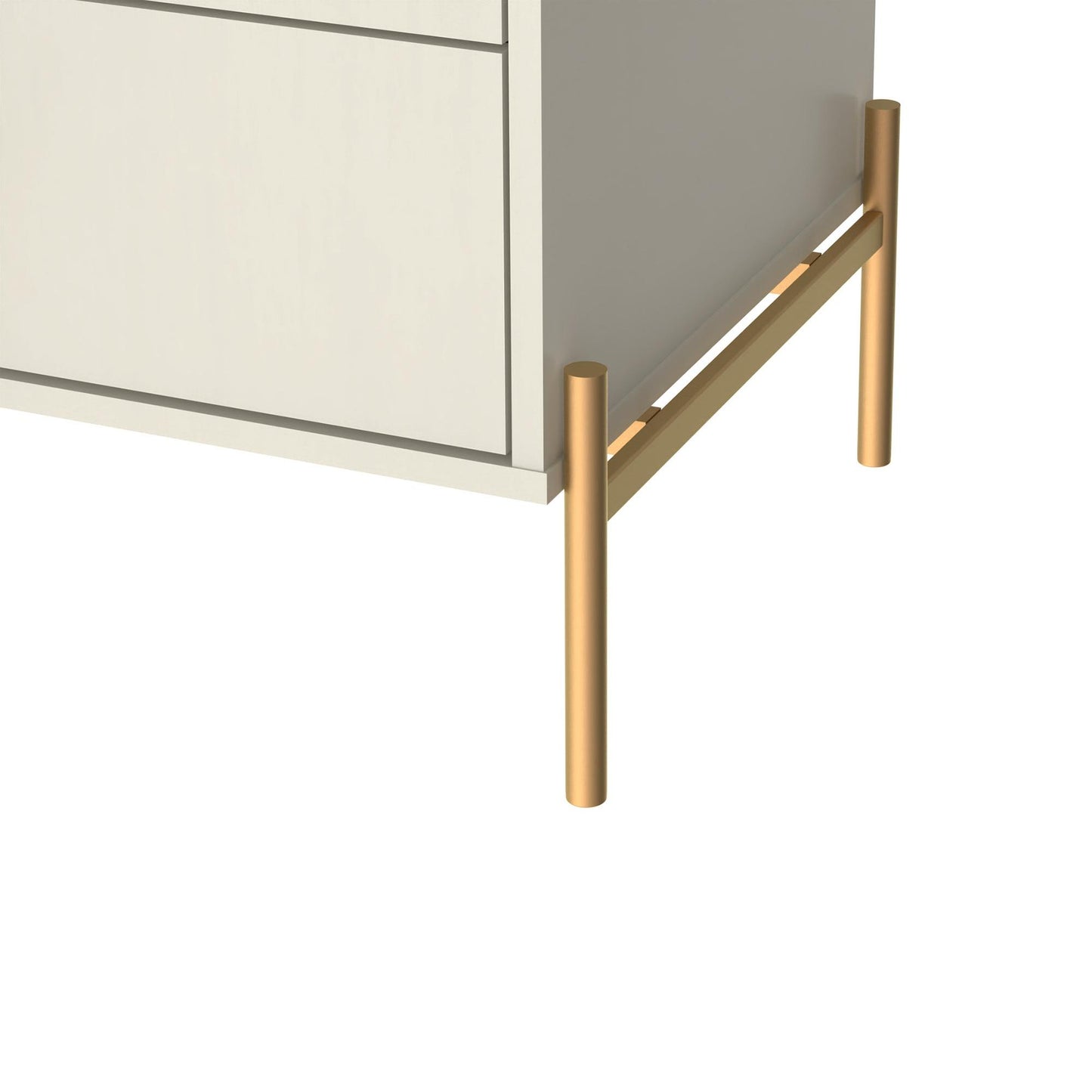 Jasper 72.51" Sideboard with Steel Gold Legs in Off White Matte