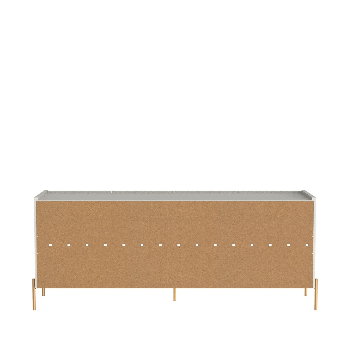 Jasper 72.51" Sideboard with Steel Gold Legs in Off White Matte