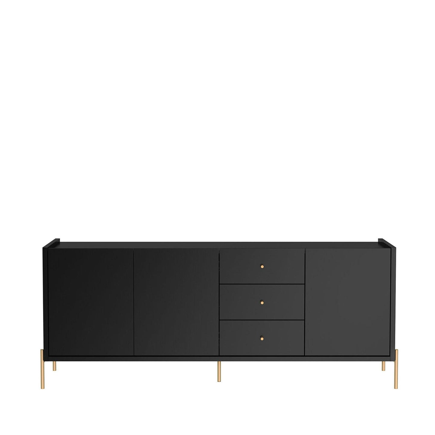 Jasper 72.51" Sideboard with Steel Gold Legs in Black Pro Touch