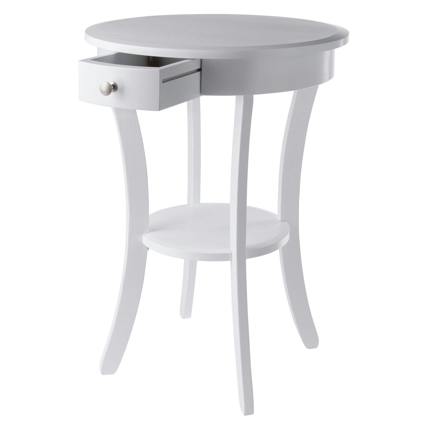 Sasha Round Accent Table, White