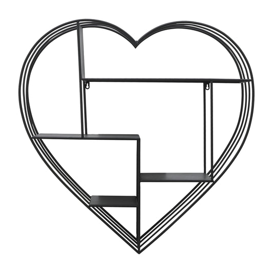 Metal 31.5" Heart Wall Shelf, Gunmetal