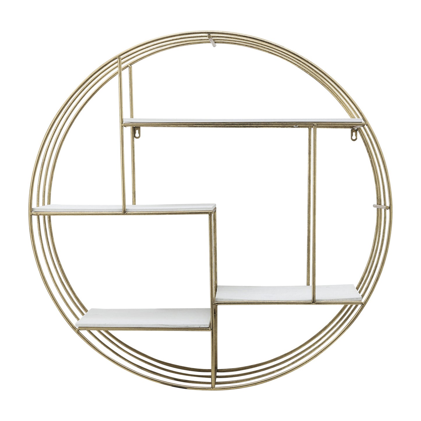 Round 31.5" Wood/metal Wallshelf, Gold