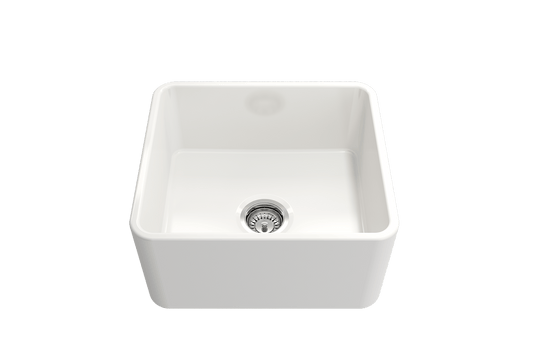 Classico Farmhouse Apron Front Fireclay 20" Single Bowl Kitchen Sink in White