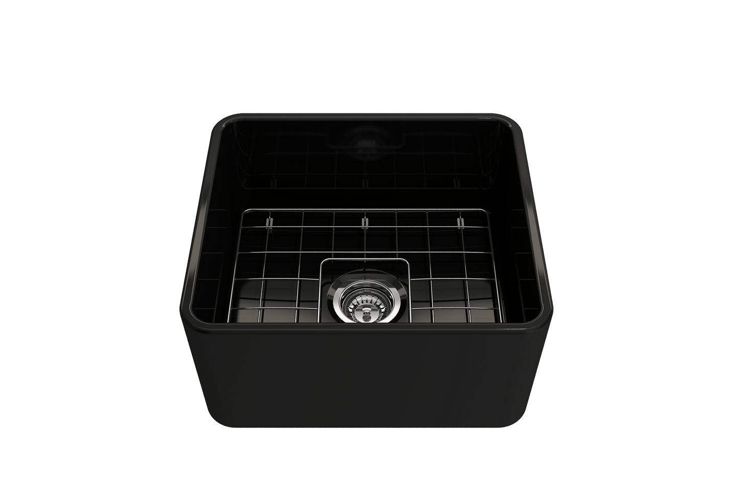 Classico Farmhouse Apron Front Fireclay 20" Single Bowl Kitchen Sink in Black