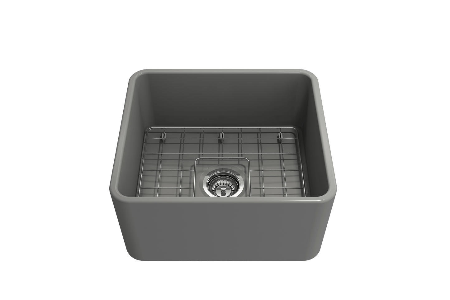 Classico Farmhouse Apron Front Fireclay 20" Single Bowl Kitchen Sink, Matte Gray