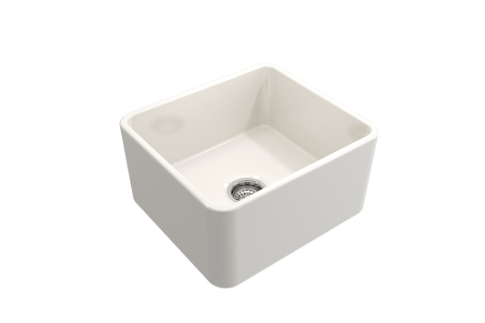 Classico Farmhouse Apron Front Fireclay 20" Single Bowl Kitchen Sink in Biscuit