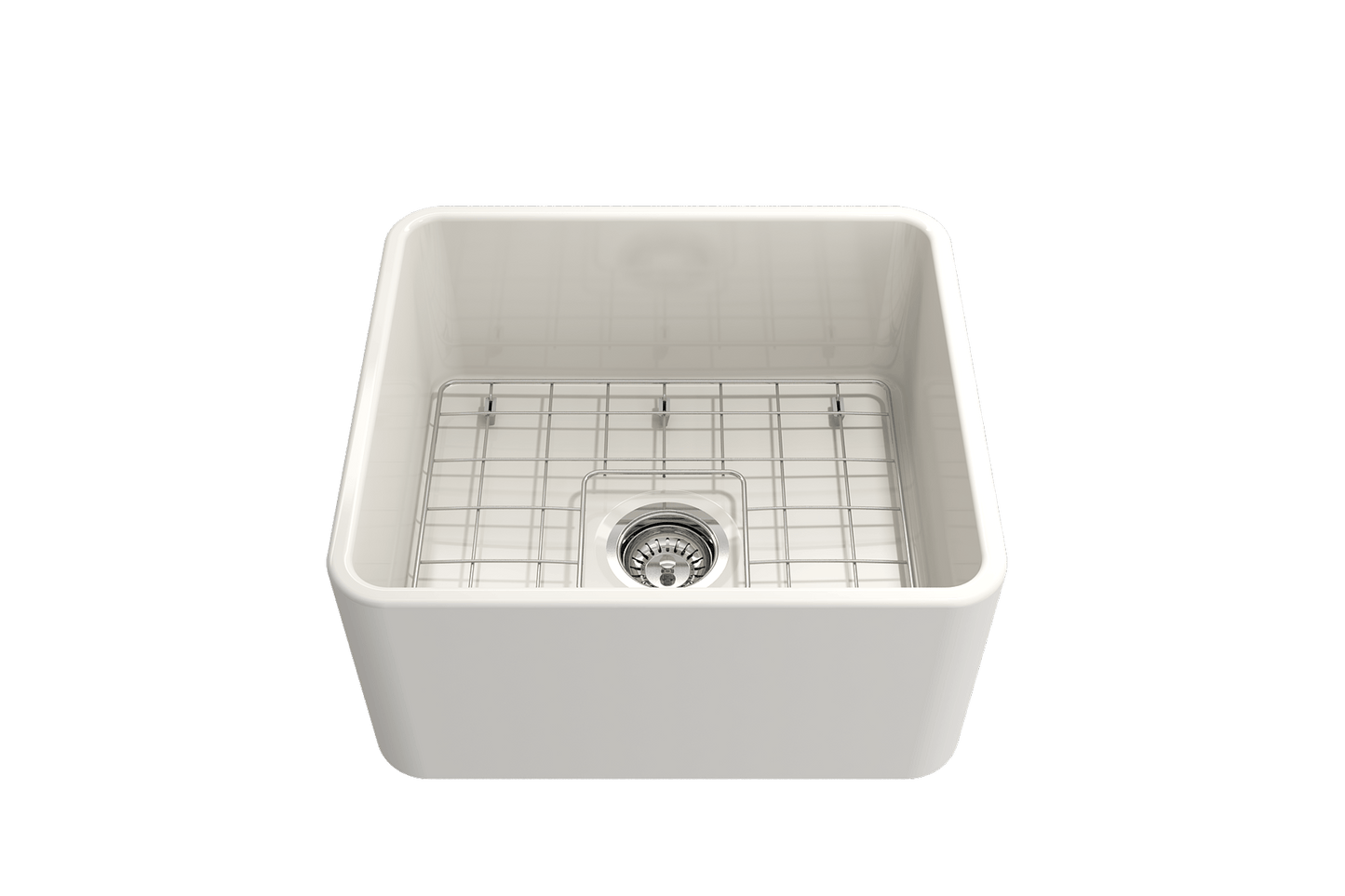 Classico Farmhouse Apron Front Fireclay 20" Single Bowl Kitchen Sink in Biscuit