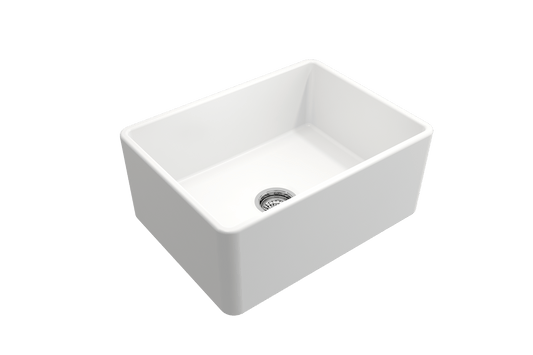 Classico Farmhouse Apron Front Fireclay 24" Single Bowl Kitchen Sink Matte White