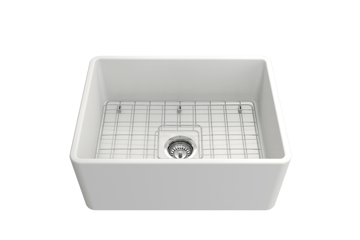 Classico Farmhouse Apron Front Fireclay 24" Single Bowl Kitchen Sink Matte White