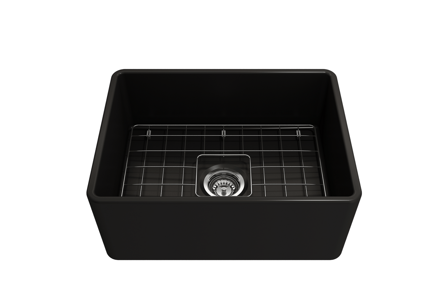 Classico Farmhouse Apron Front Fireclay 24" Single Bowl Kitchen Sink Matte Black