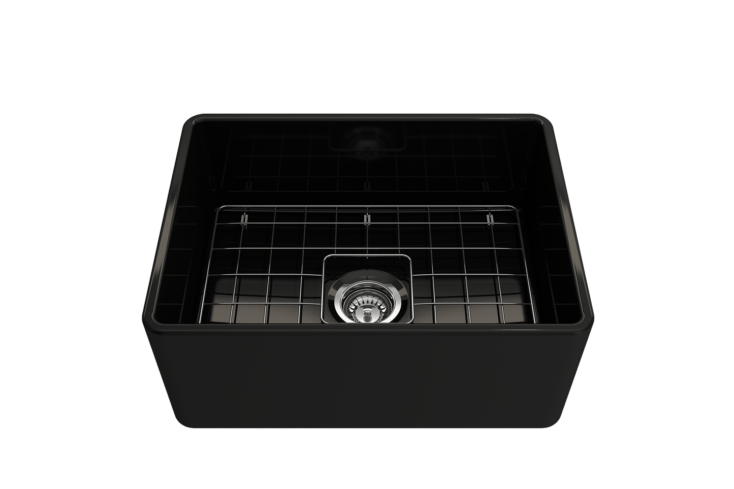 Classico Farmhouse Apron Front Fireclay 24" Single Bowl Kitchen Sink in Black