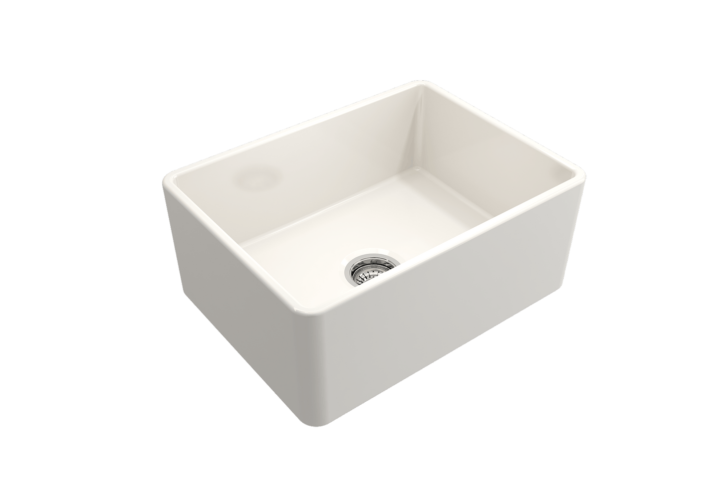 Classico Farmhouse Apron Front Fireclay 24" Single Bowl Kitchen Sink in Biscuit