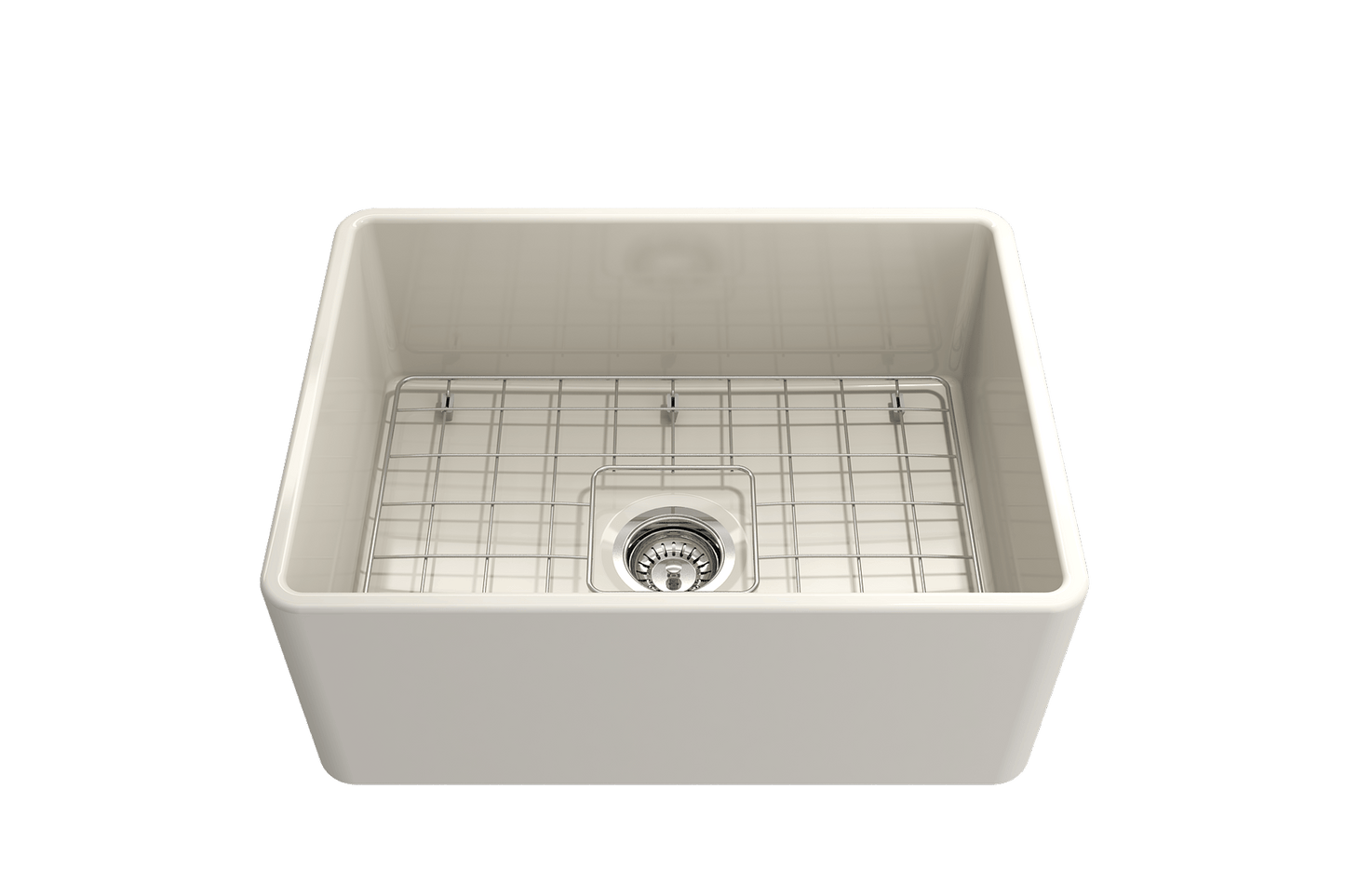 Classico Farmhouse Apron Front Fireclay 24" Single Bowl Kitchen Sink in Biscuit