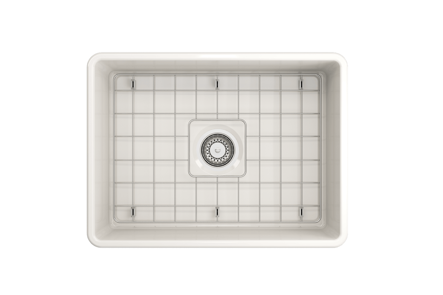 Classico Farmhouse Apron Front Fireclay 24" Single Bowl Kitchen Sink in Biscuit