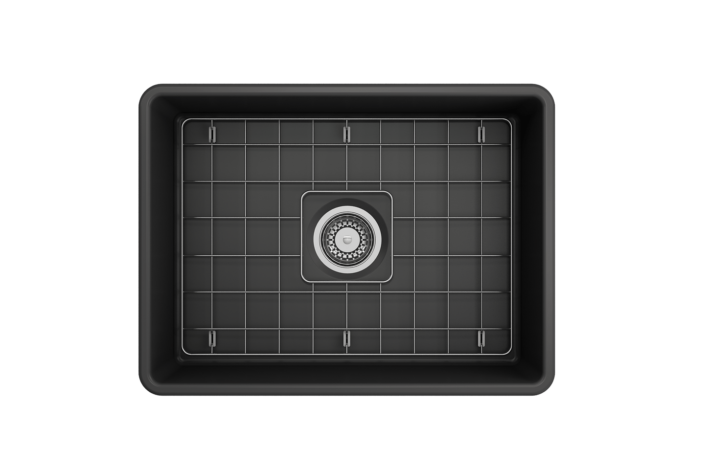 Classico Farmhouse Apron Front Fireclay 24" Single Bowl Kitchen Sink, Dark Gray