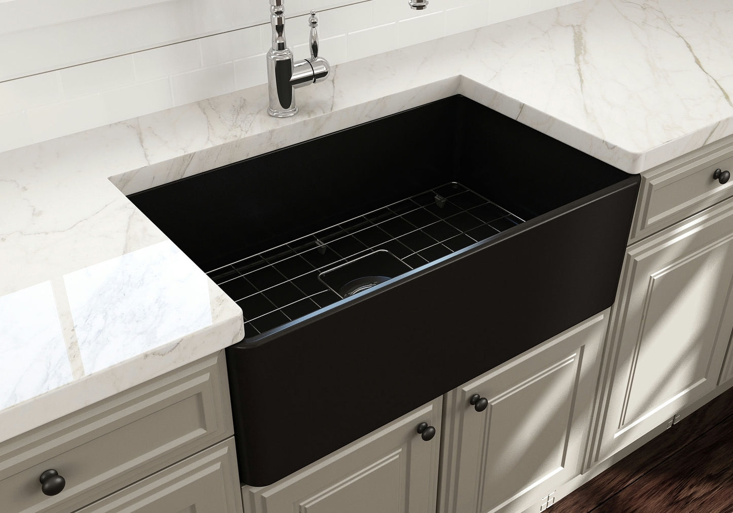 Classico Farmhouse Apron Front Fireclay 30" Single Bowl Kitchen Sink Matte Black