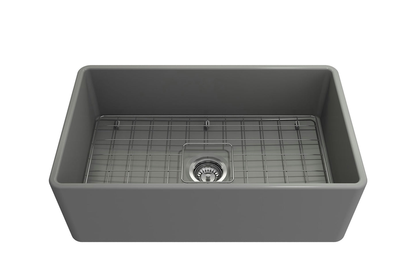 Classico Farmhouse Apron Front Fireclay 30" Single Bowl Kitchen Sink in Gray