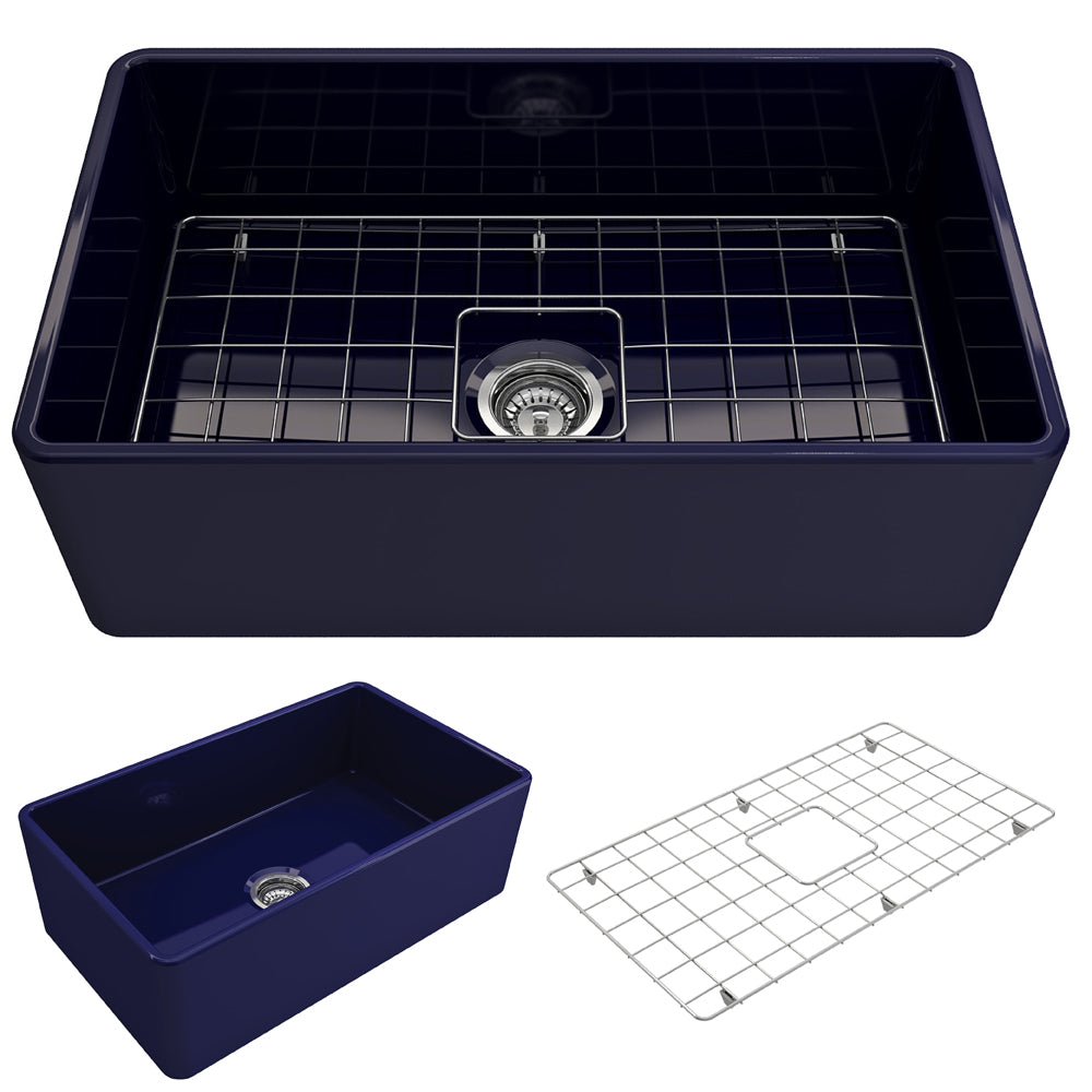 Classico Farmhouse Apron Front Fireclay 30" Single Bowl Kitchen Sink in Blue